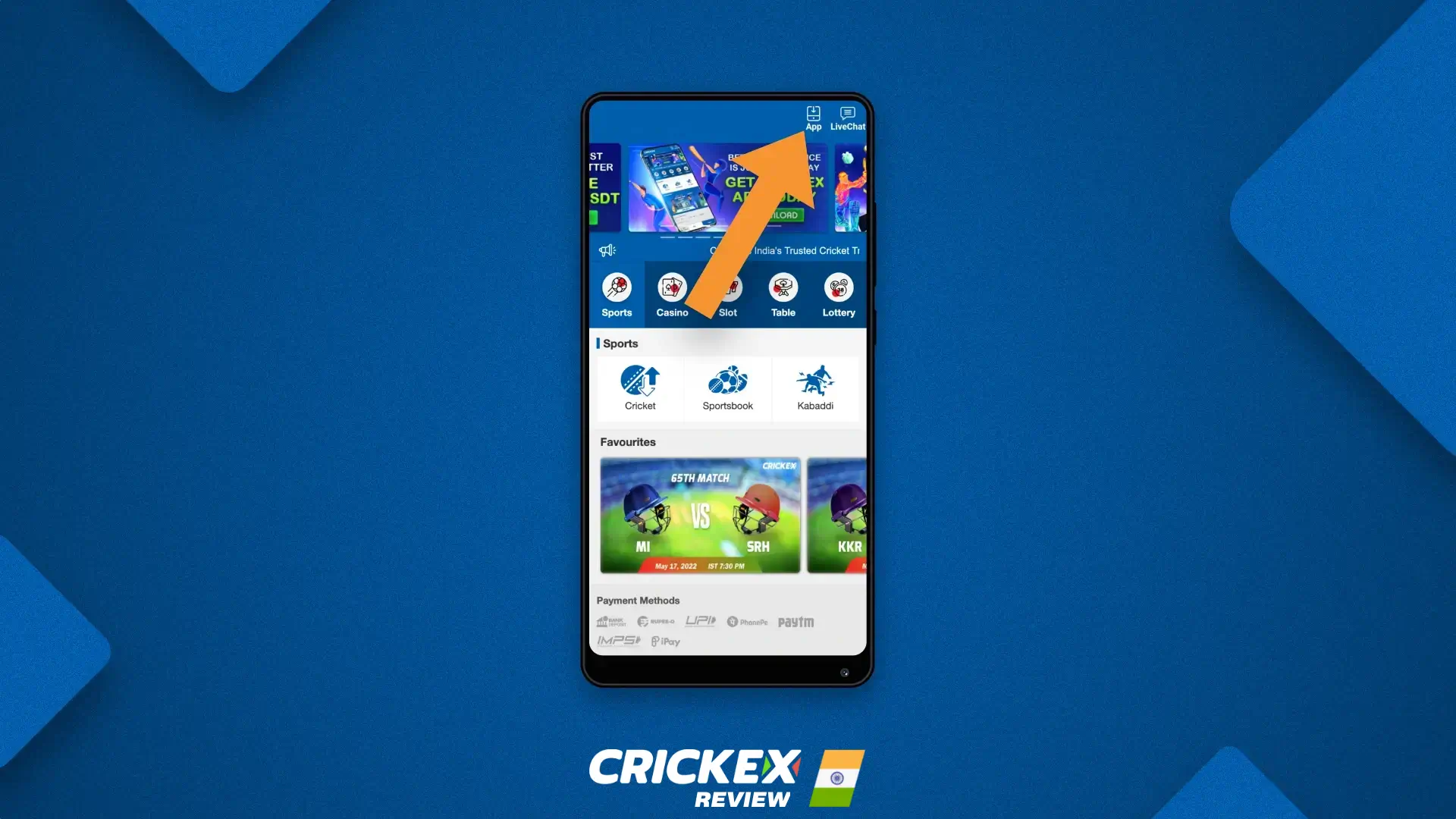 Download the Crickex app for Android devices