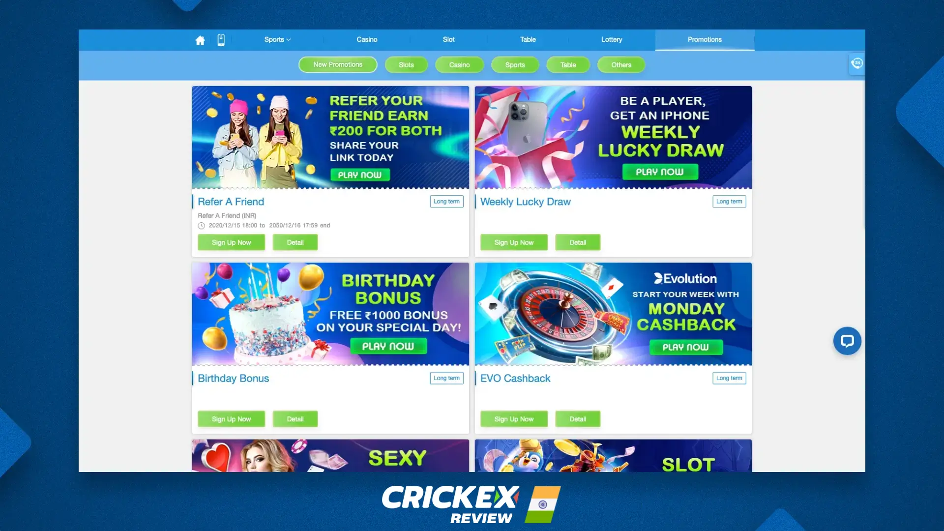 Promotions that are available to both new and current Crickex customers